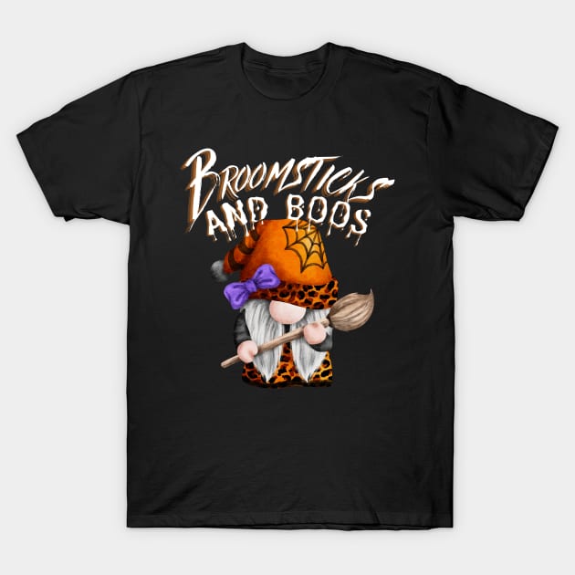 Halloween Broomsticks and Boos - Halloween 2023 T-Shirt by Barts Arts